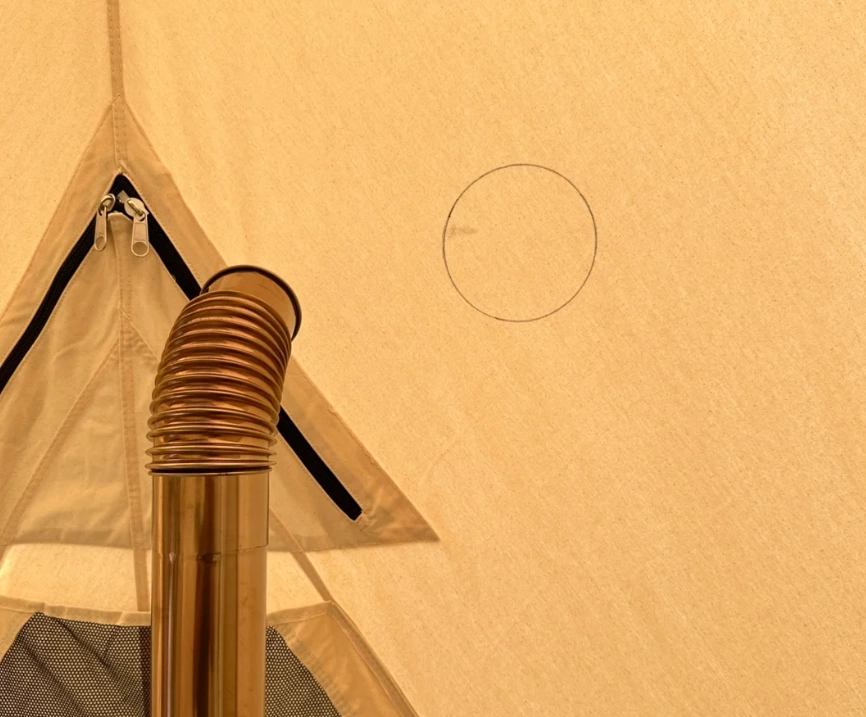 如何在帆布帳篷爐上安裝煙道管