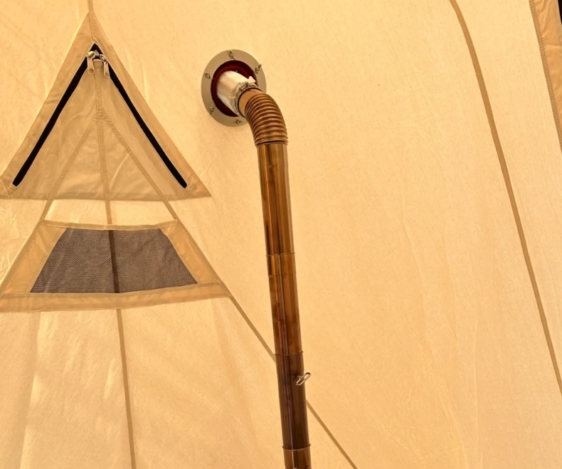 如何在帆布帳篷爐上安裝煙道管