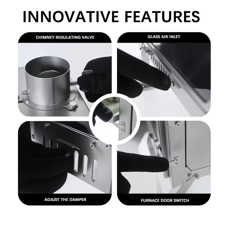 冬季露營用折疊帳篷柴火爐